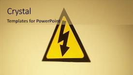  Presentation with high voltage - Slide deck consisting of ac dc - high voltage sign hung background and a yellow colored foreground