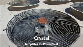  Presentation with industrial machines - Cool new presentation design with ac machines - external air conditioner unit backdrop and a dark gray colored foreground