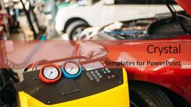  Presentation with air conditioning - Slides having ac motor - air conditioning station for diagnostic background and a red colored foreground