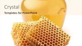  Presentation with fluid gold honey dripping - Amazing presentation theme having acacia-honey-with-honeycombs backdrop and a blonde colored foreground