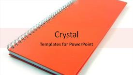  Presentation with notebook - Audience pleasing presentation theme consisting of acad - red notebook isolated close up backdrop and a  colored foreground