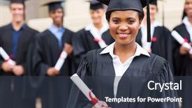  Presentation with graduation - Audience pleasing slides consisting of academic achievement - beautiful young african girl backdrop and a tawny brown colored foreground