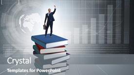  Presentation with executive - Presentation consisting of academic achievement - businessman in executive education concept background and a gray colored foreground
