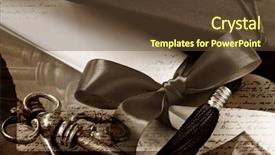  Presentation with academic writing - Colorful PPT layouts enhanced with academic achievement - graduation montage in sepia tones backdrop and a tawny brown colored foreground