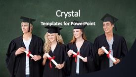  Presentation with academic - Beautiful slides featuring academic achievement - group of people celebrating backdrop and a dark gray colored foreground