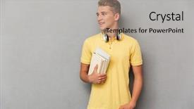  Presentation with academic - Slides with academic achievement - portrait of a cheerful teenage background and a light gray colored foreground