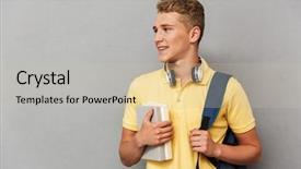  Presentation with portrait happy family smiling - Audience pleasing slides consisting of academic achievement - portrait of a smiling teenage backdrop and a soft green colored foreground