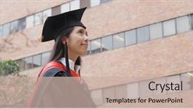  Presentation with look - Amazing presentation design having academic achievement - young asian woman look backdrop and a soft green colored foreground