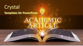  Presentation with article - Beautiful slide set featuring academic article inscription coming backdrop and a tawny brown colored foreground