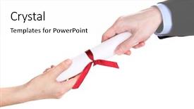  Presentation with diploma - Beautiful slide set featuring academy award - awarding diploma isolated on white backdrop and a white colored foreground