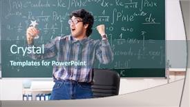  Presentation with math teacher - Slide deck enhanced with school awards - funny male math teacher background and a ocean colored foreground