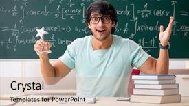  Presentation with young college student diagnosis of chlamydia - Slide deck having school awards - young male student mathematician background and a soft green colored foreground