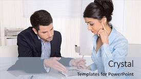  Presentation with team meeting - Cool new slide set with controller office - business meeting professional successful team backdrop and a light blue colored foreground