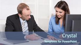  Presentation with social business people network - Presentation enhanced with document controller - business people - man background and a  colored foreground