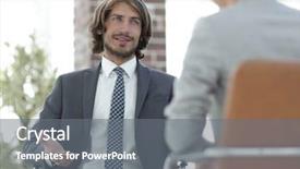  Presentation with controller - PPT theme consisting of woman in the office background and a  colored foreground