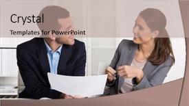  Presentation with young students working in groups - Slides with counceling - successful young consultants working background and a mint green colored foreground