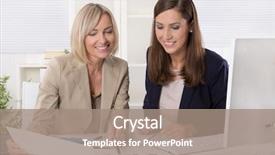  Presentation with successful - Colorful theme enhanced with boss employee - team of successful businesswoman backdrop and a coral colored foreground