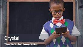  Presentation with wood panel - Presentation consisting of academic frame - boy in vest and bowtie background and a tawny brown colored foreground
