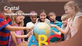  Presentation with academic - Audience pleasing presentation design consisting of academic frame - cute pupils and teacher looking backdrop and a  colored foreground