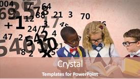  Presentation with academic - Slide deck featuring academic frame - digital composite of digitally generated background and a coral colored foreground