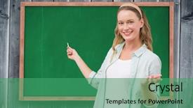  Presentation with academic - PPT theme enhanced with academic frame - digital composite of portrait background and a ocean colored foreground