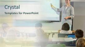  Presentation with academic - Presentation theme enhanced with academic frame - digital composite of school teacher background and a sky blue colored foreground