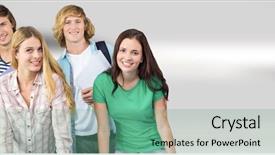  Presentation with academic - Colorful PPT layouts enhanced with academic frame - digital composite of students backdrop and a  colored foreground