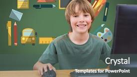  Presentation with academic - Beautiful slide set featuring academic frame - digital composite of young boy backdrop and a dark gray colored foreground