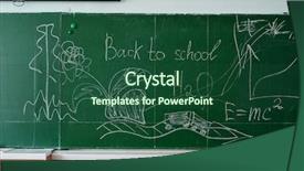  Presentation with back to school virtually - Theme having academic frame - green chalk blackboard written back background and a ocean colored foreground