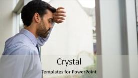  Presentation with stressed - Slide deck with academic frame - worried and stressed businessman background and a  colored foreground