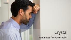  Presentation with stressed - PPT layouts consisting of academic frame - worried and stressed businessman background and a  colored foreground