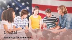  Presentation with african american college students - Amazing slide deck having academic freedom - college students doing homework backdrop and a  colored foreground