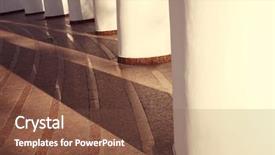  Presentation with green building design - PPT layouts with academic freedom - design of building in neoclassical background and a tawny brown colored foreground