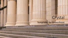  Presentation with greek columns - PPT layouts consisting of academic freedom - many old greek columns background and a coral colored foreground