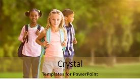  Presentation with naughty girl is standing - Cool new PPT theme with academic freedom - portrait of girl standing backdrop and a gold colored foreground