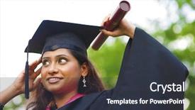  Presentation with indian - PPT theme with academic freedom - young asian indian female student background and a tawny brown colored foreground