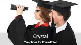  Presentation with academic - Amazing slide deck having academic gown educational theme backdrop and a black colored foreground