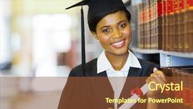  Presentation with college - PPT layouts having academic law - pretty female african college graduate background and a tawny brown colored foreground
