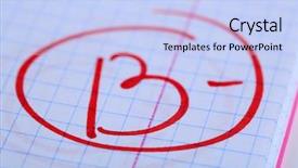  Presentation with exam - Slide set consisting of grade b- written on an exam paper background and a sky blue colored foreground