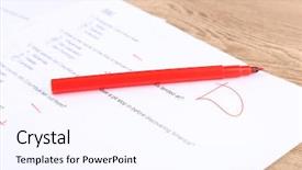  Presentation with exam - PPT theme with bad academic - grade written on an exam background and a pink colored foreground