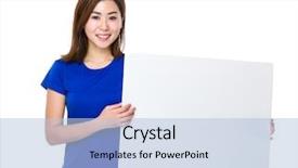  Presentation with white and black woman climbing ladders - Slide deck with academic poster - asian woman hold with white background and a light blue colored foreground