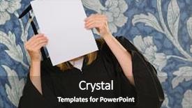  Presentation with wallpaper biologi cell - Beautiful PPT layouts featuring academic poster - graduate woman holding placard backdrop and a  colored foreground