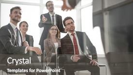  Presentation with team meeting - Audience pleasing slides consisting of academic report - head and business team backdrop and a dark gray colored foreground