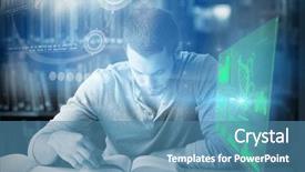  Presentation with digital book - Cool new slides with academic research - digital representation of pie chart backdrop and a teal colored foreground
