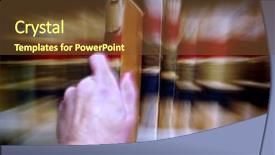  Presentation with academic research - Presentation theme having academic research - hand holding and old leather background and a tawny brown colored foreground