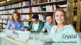  Presentation with academic writing - Presentation design consisting of academic research - people knowledge education and school background and a soft green colored foreground