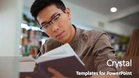  Presentation with academic research - Amazing PPT theme having academic research - portrait of a handsome asian backdrop and a tawny brown colored foreground