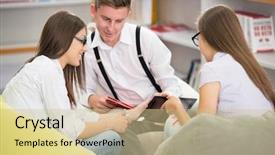  Presentation with small group working - Presentation theme consisting of white-tailed deer buck with a corn cob background and a dark gray colored foreground.