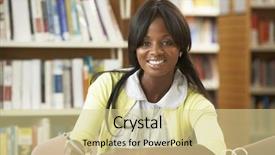  Presentation with academic research - Slides with academic research - student working in library background and a blonde colored foreground