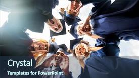  Presentation with bachelor - PPT layouts with academic speaking - education graduation and people concept background and a ocean colored foreground